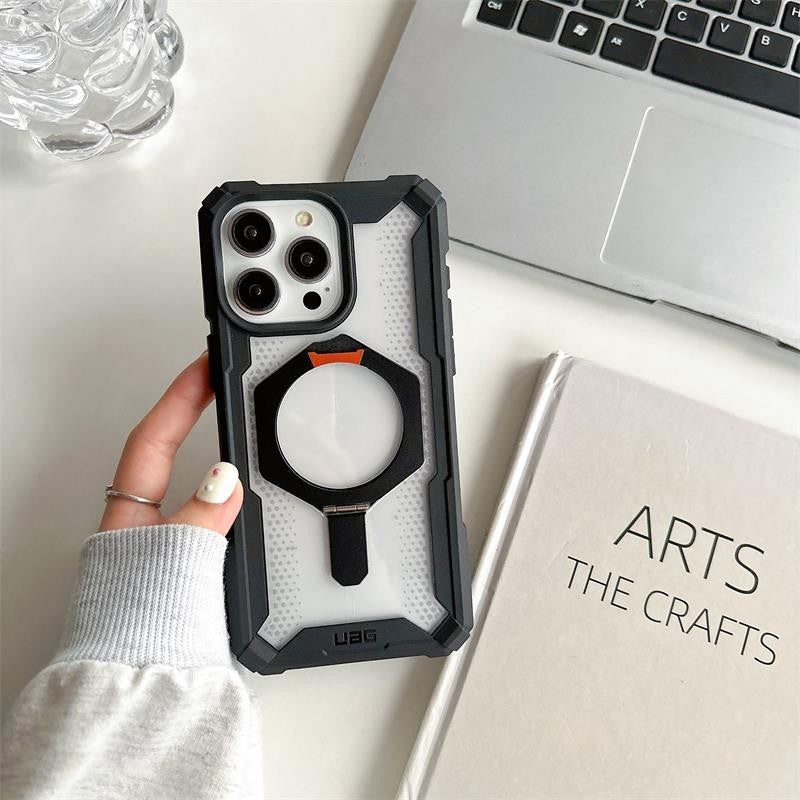 iPhone 15 UAG Plasma XTE Mag-Safe Compatible, Rugged Lightweight Shockproof Metal Ring with Kickstand - ICE