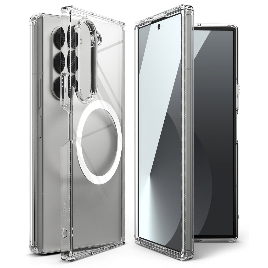 Samsung Galaxy Z Fold 6 Crystal Clear Premium Shockproof Transparent Magsafe Case (TPU + Poly Carbonate)