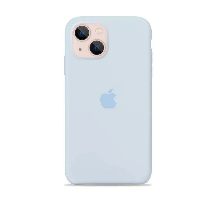 iPhone 14 Silicon Case Liquid Silicon Inner Fabric with Logo