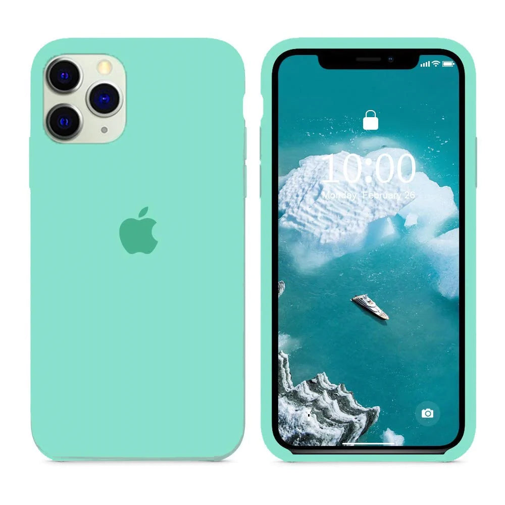 iPhone 12 Pro Max Silicon Case Liquid Silicon Inner Fabric with Logo