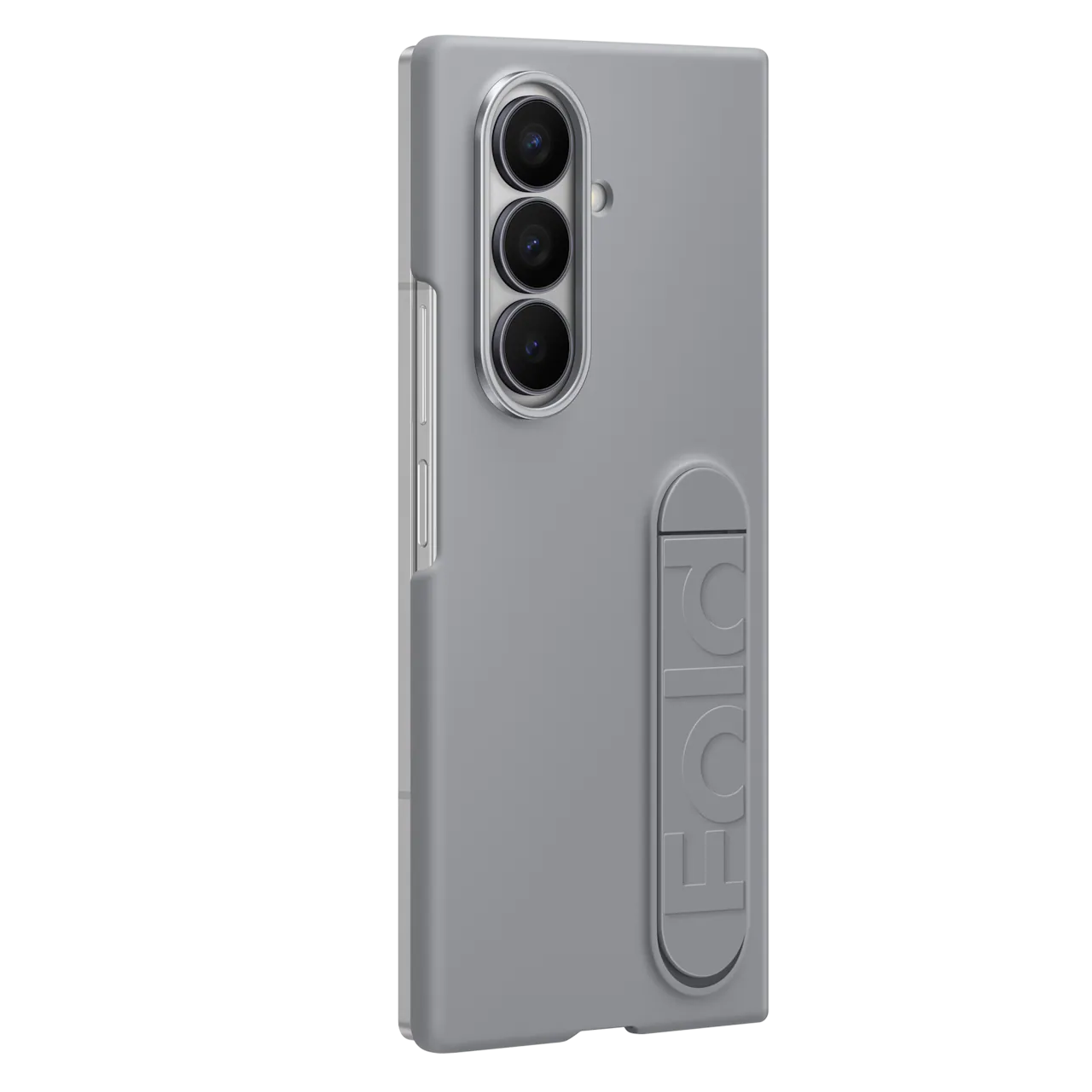 Samsung Z Fold7 Silicon Case Kickstand with Logo - Dark Grey