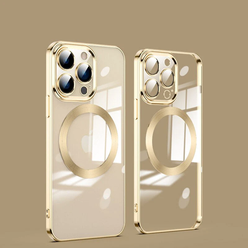 iPhone 14 Pro Transparent Electroplating MagSafe Case with Camera Protection