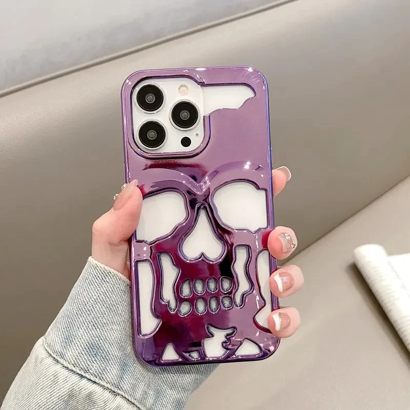 iPhone 14 Pro Hollow Skull Design Case