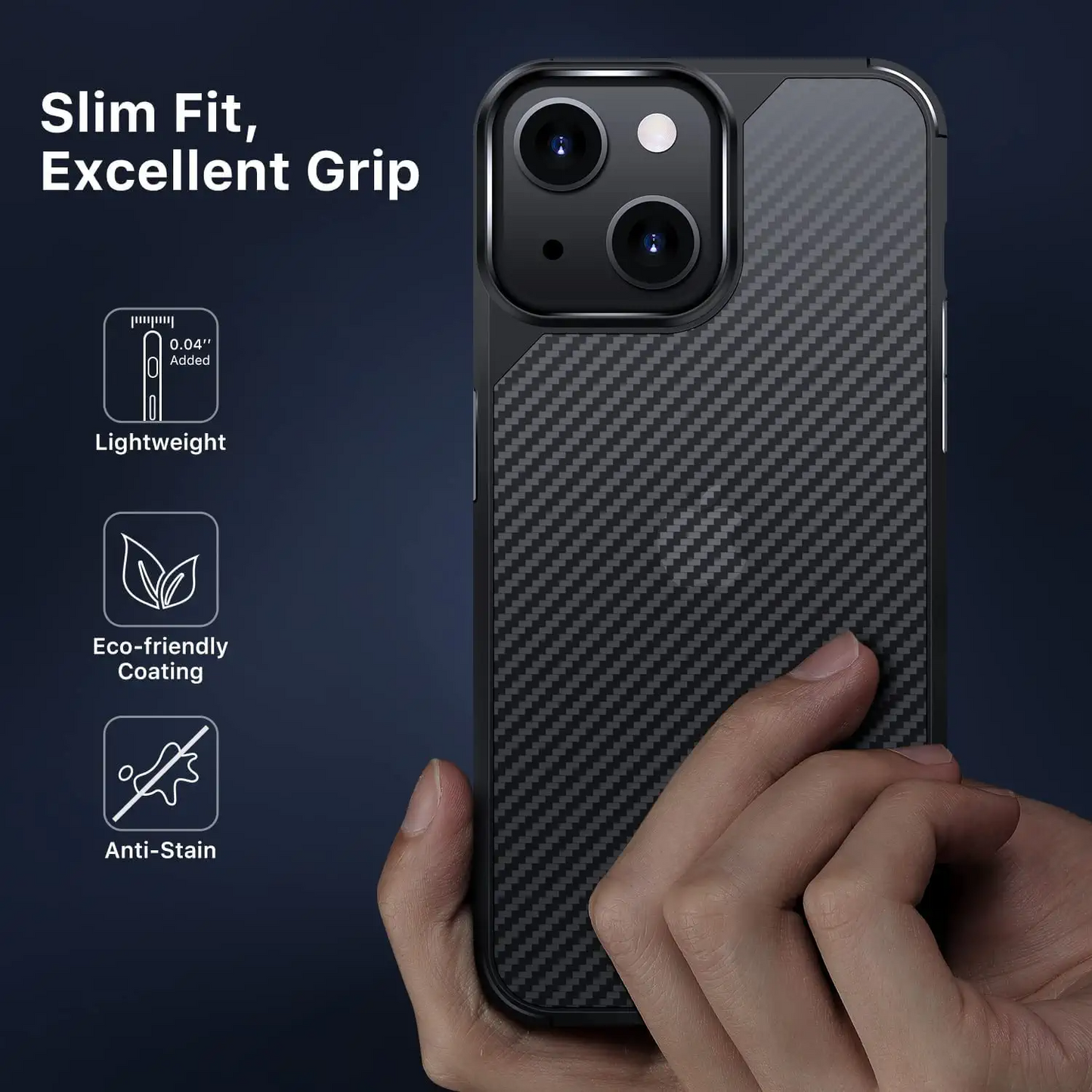 iPhone 14 Plus Carbonfiber Transparent Hybrid Shockproof Case