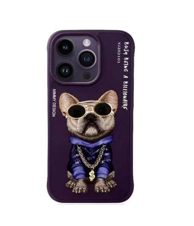 iPhone 14 Pro Nimmy 3D Embroided Swag Dog Back Case Cover