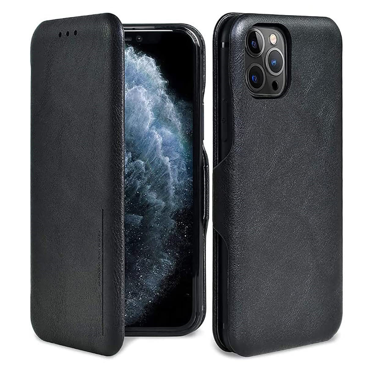 iPhone 14 Pro Leather Wallet Back Flip Cover with Card Holder