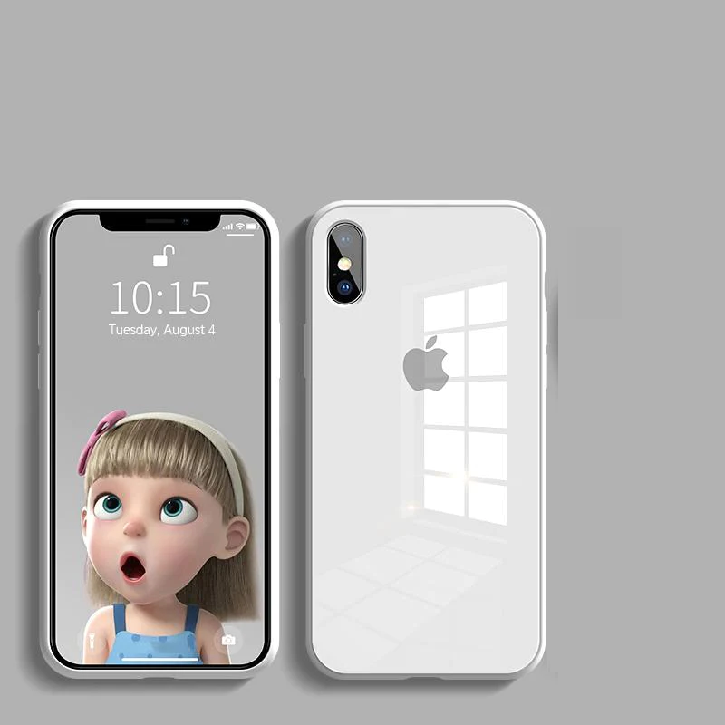 iPhone X/Xs Glass Case with Logo and Camera Protection