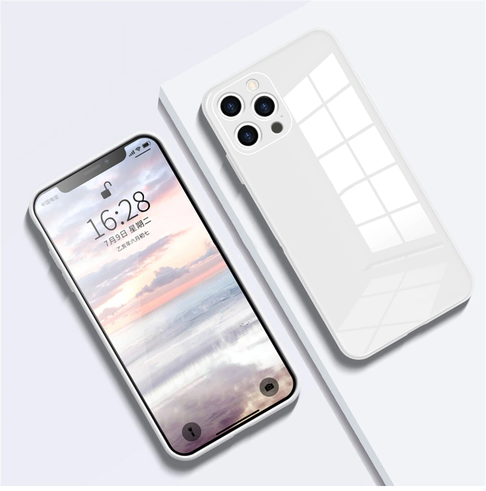 iPhone 11 Pro Max Glass Case with Logo and Camera Protection