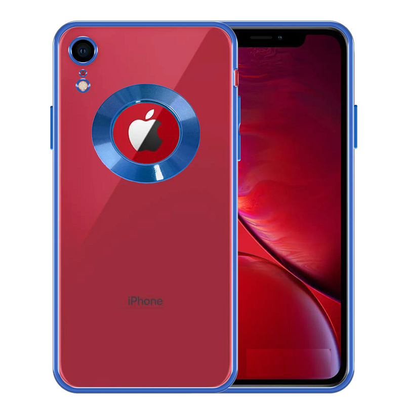 iPhone Xr Transparent Electroplating Case with Camera Protection - Blue