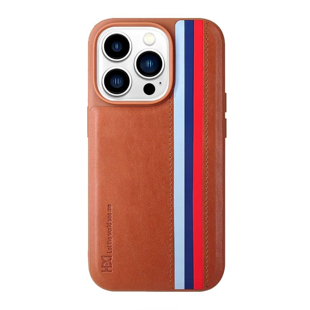 iPhone 14 Pro HBD Tri Stripes Leather Case