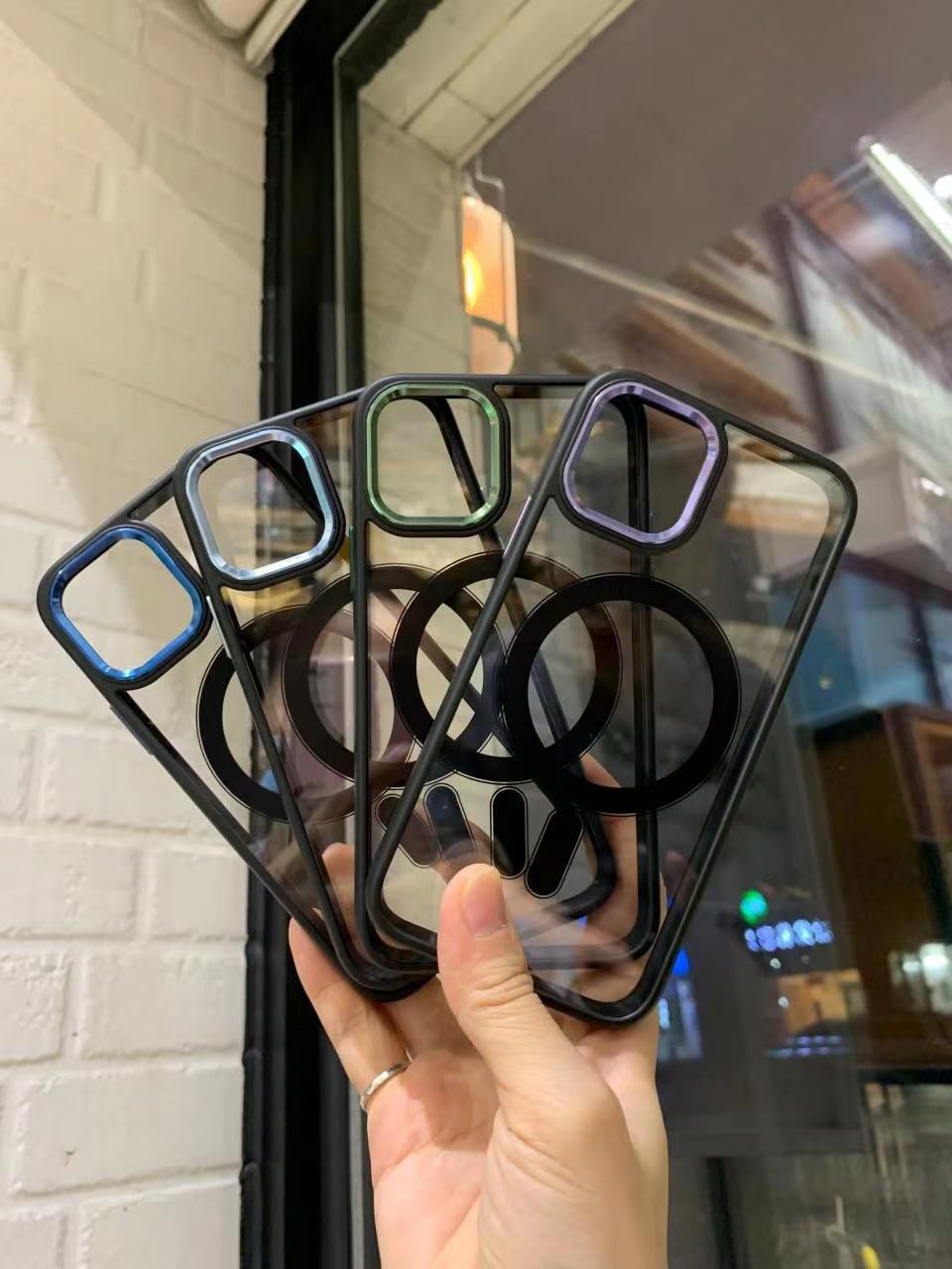 iPhone 13 Pro Max Color Hybrid Transparent Case with Metal Camera Protection