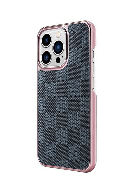 iPhone 13 Pro Burberry Classic Pattern Leather Case with Camera Protection