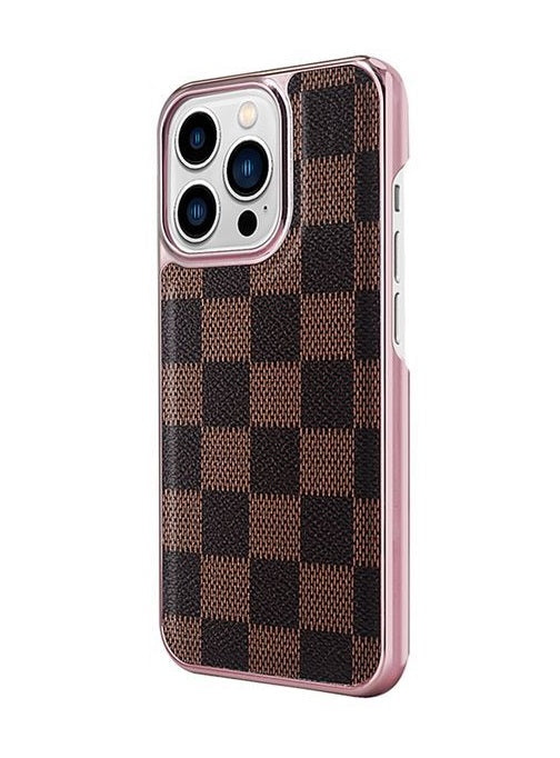iPhone 13 Pro Burberry Classic Pattern Leather Case with Camera Protection