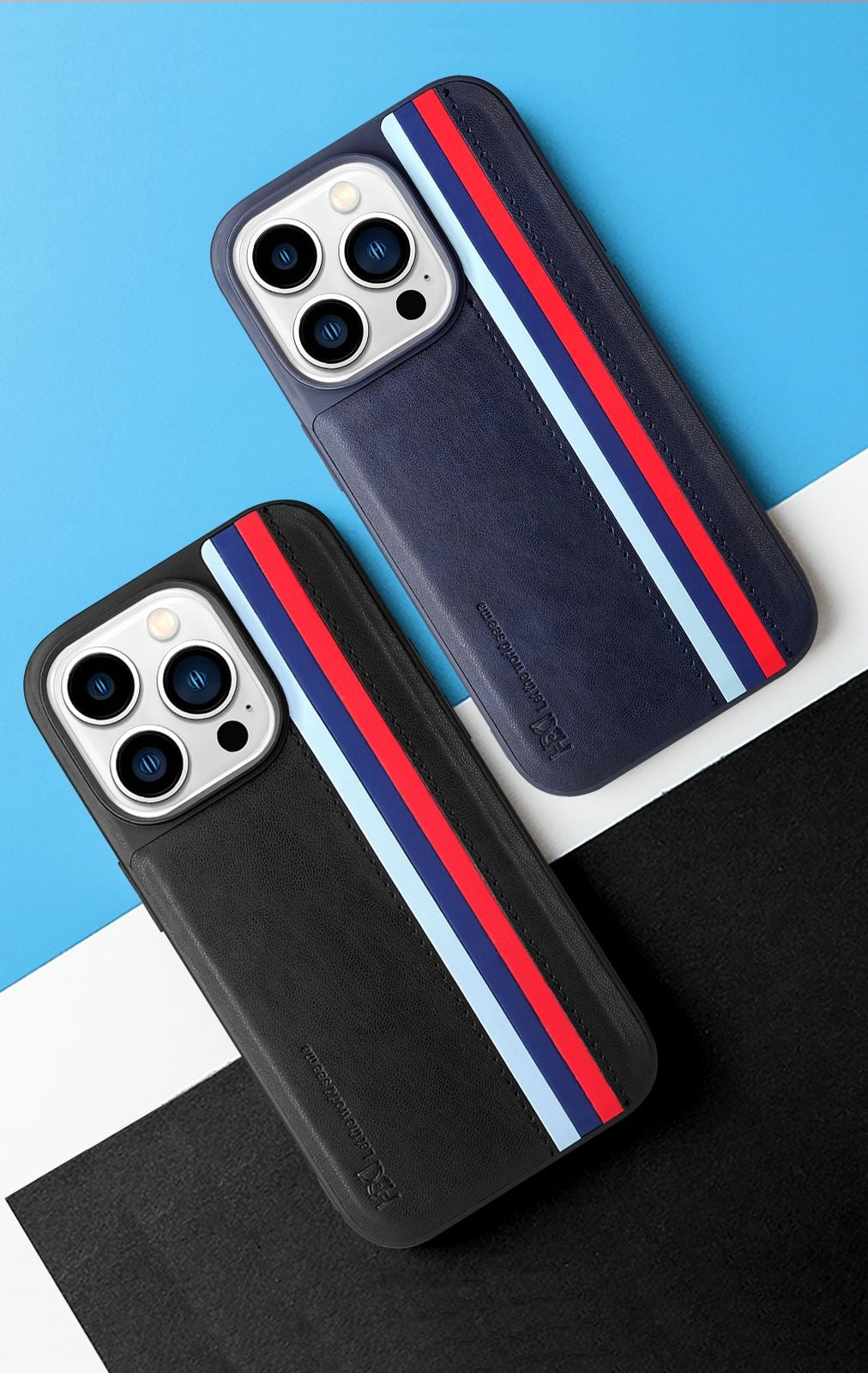 iPhone 14 HBD Tri Stripes Leather Case