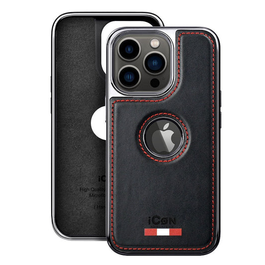 iPhone 13 Pro Max Leather Case Original Luxurious Premium Quality leather Case - Black