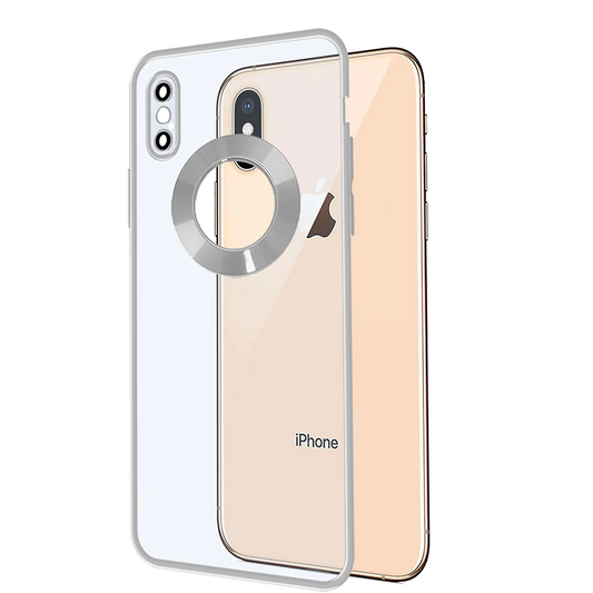 iPhone X/Xs Transparent Electroplating Case with Camera Protection - Silver