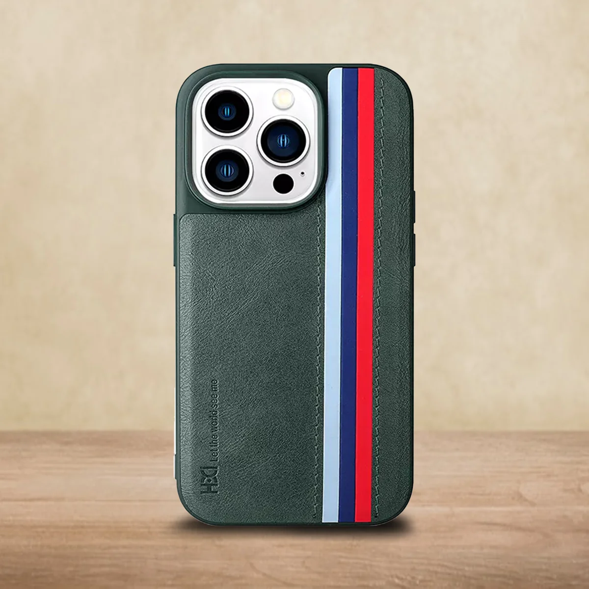 iPhone 14 Pro HBD Tri Stripes Leather Case