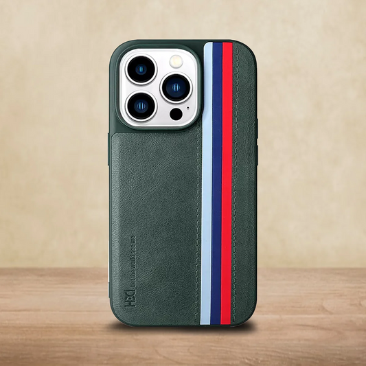 iPhone 14 Pro HBD Tri Stripes Leather Case