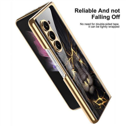 Samsung Galaxy Z Fold 5 Lion Pattern Glass Case