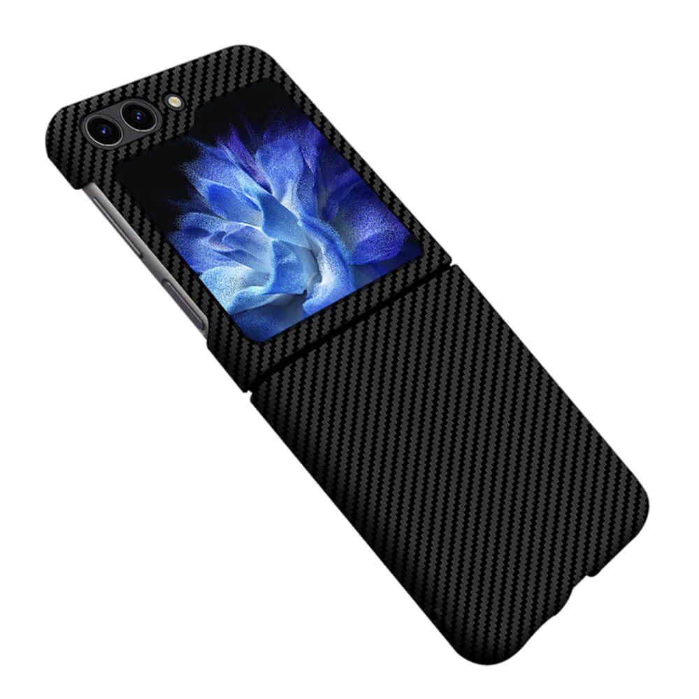 Samsung Galaxy Z Flip 5 Carbon Fiber  Real Aramid Kevilar Case-Black