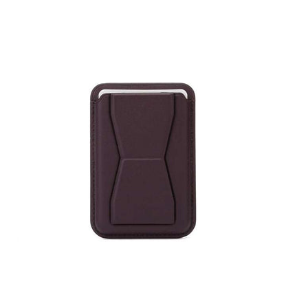iPhone 15 Faux Leather Wallet Magsafe With Stand - Brown / Purple