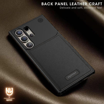 Samsung Galaxy S23 Ultra Metal Case, Frameless Aero Flex Aluminum Metal Leather Magsafe Case -  Full Black