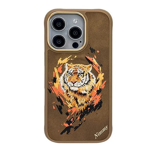 iPhone 16 Pro Max Nimmy Dazzling Series Bengal Tiger 360° Protection Creative Magsafe Case - Brown