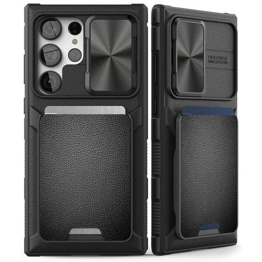 Samsung Galaxy S23 Ultra Armor Wallet Case With Card Holder And Camera Protection Case