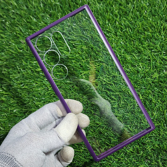 Samsung Galaxy S24 Ultra Hybrid Crystal Clear Case with Camera Protection (TPU+Poly Carbonate|Crystal Clear) - Purple