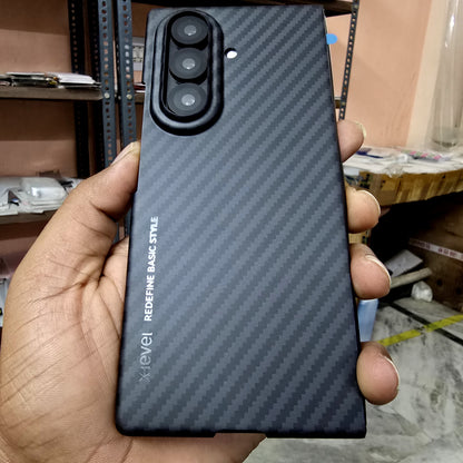 Samsung Galaxy Z Fold7 Carbon Case, 0.6mm Thin Carbon Fiber Kevlar Case - Black