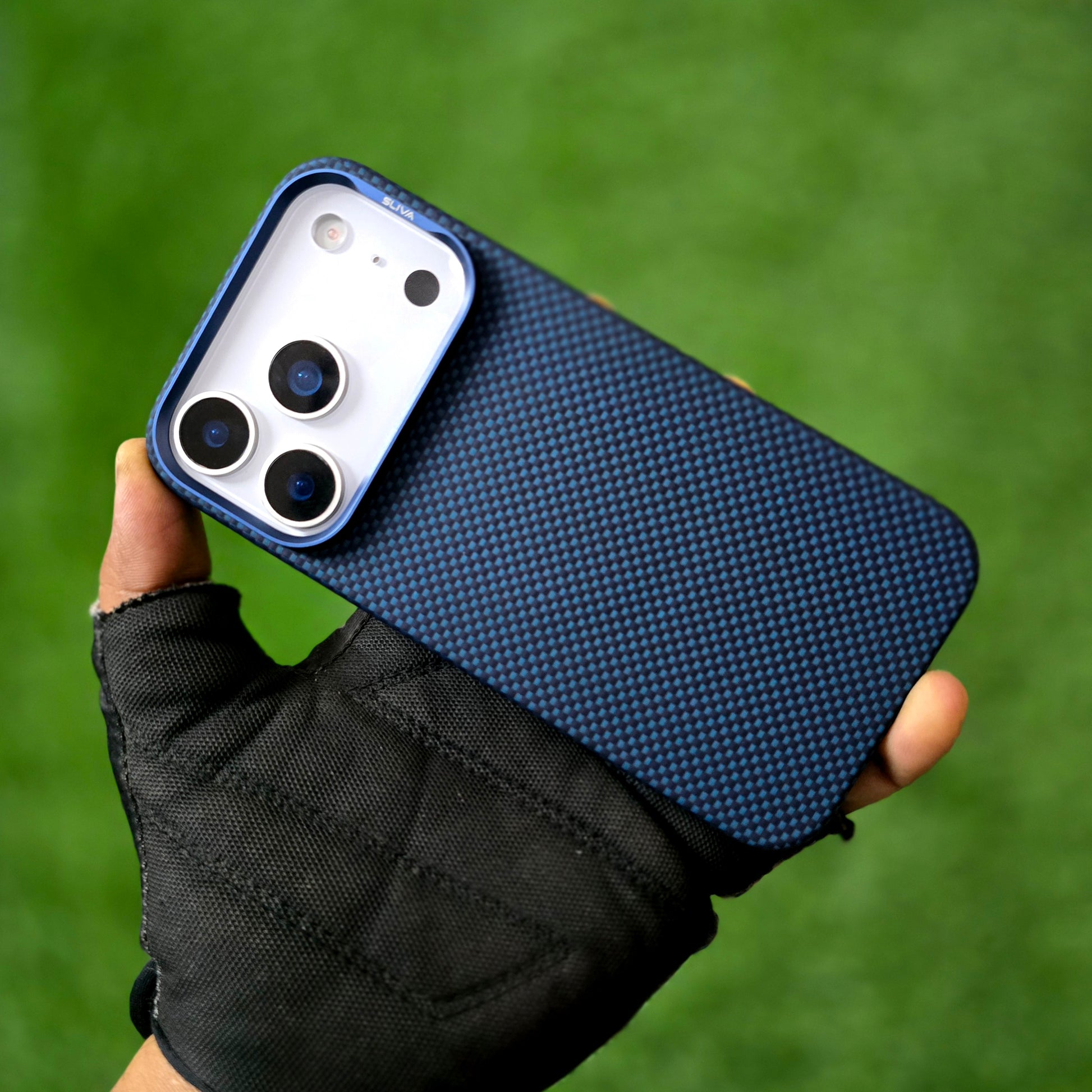 iPhone 17 Pro 0.4mm Thin Real Aramid Carbon Fiber Case with Magsafe - Blue
