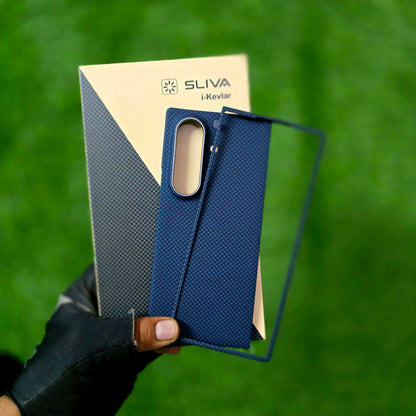 Samsung Galaxy Z Fold7 Real Carbon Fiber Case, 0.5mm Super Slim Original SLIVA Carbon Fiber with Magsafe - Blue