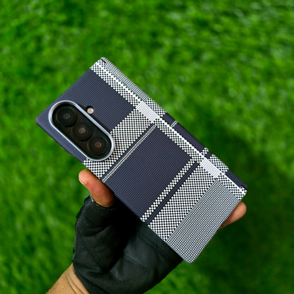 Samsung Galaxy Z Fold7 0.6mm Thin Carbon Fiber Kevlar Case with Magsafe and Magnetic Hinge Protection - Blue (Only back)