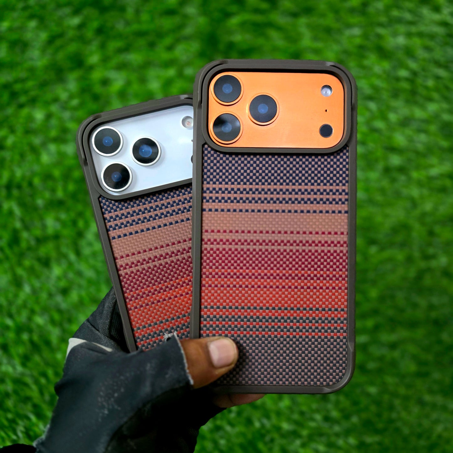 iPhone 17 Pro Aramid Carbon Fiber Texture 0.8mm Thin Cover with Magsafe - Brown