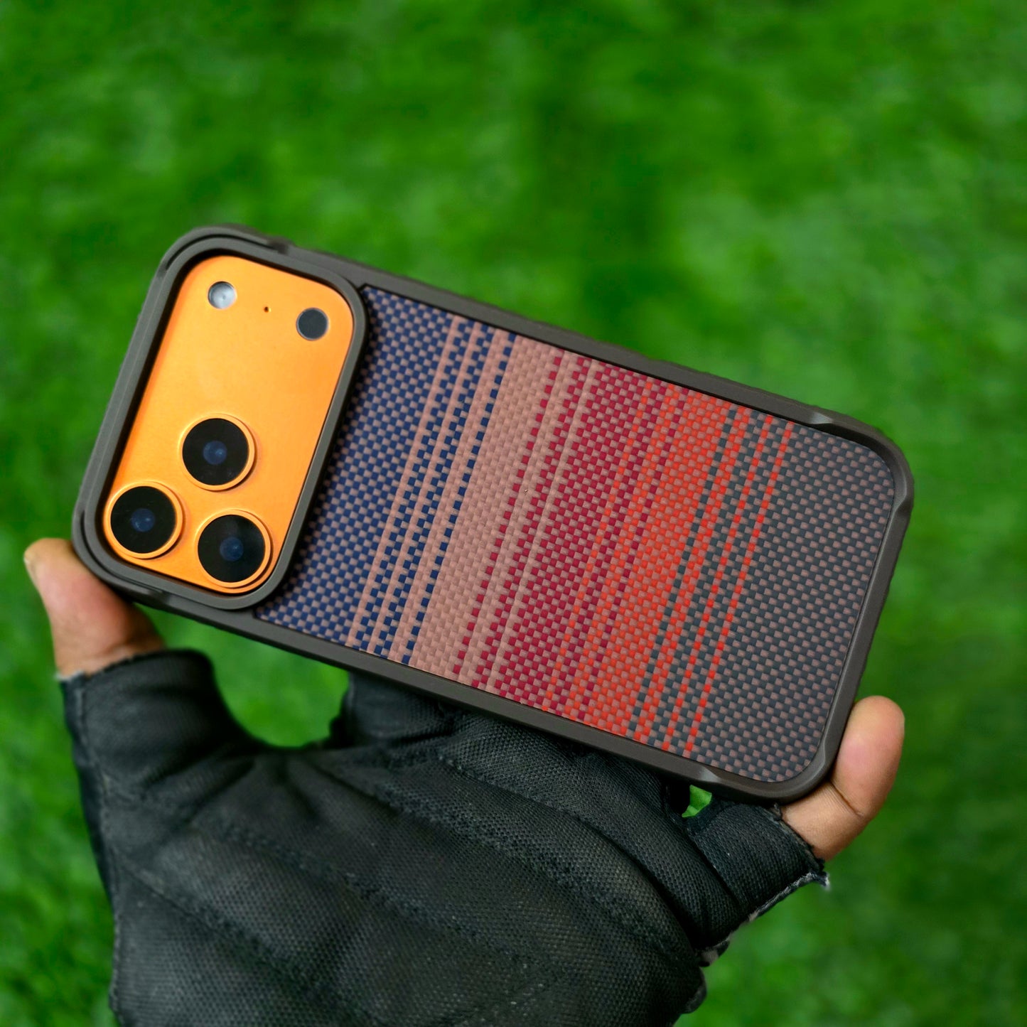 iPhone 17 Pro Aramid Carbon Fiber Texture 0.8mm Thin Cover with Magsafe - Brown