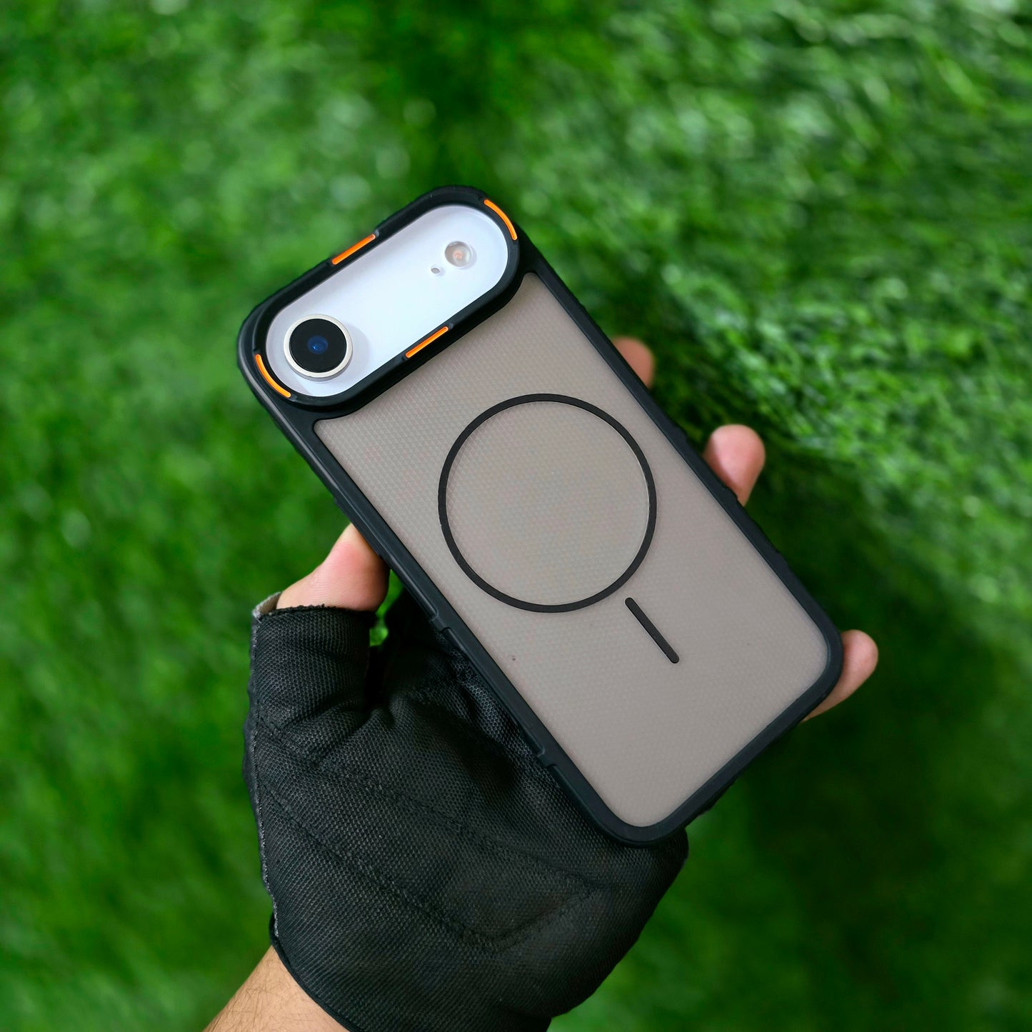 iPhone 17 Air Hybrid Semi-Transparent Anti-Drop Back Cover with Magsafe - Black