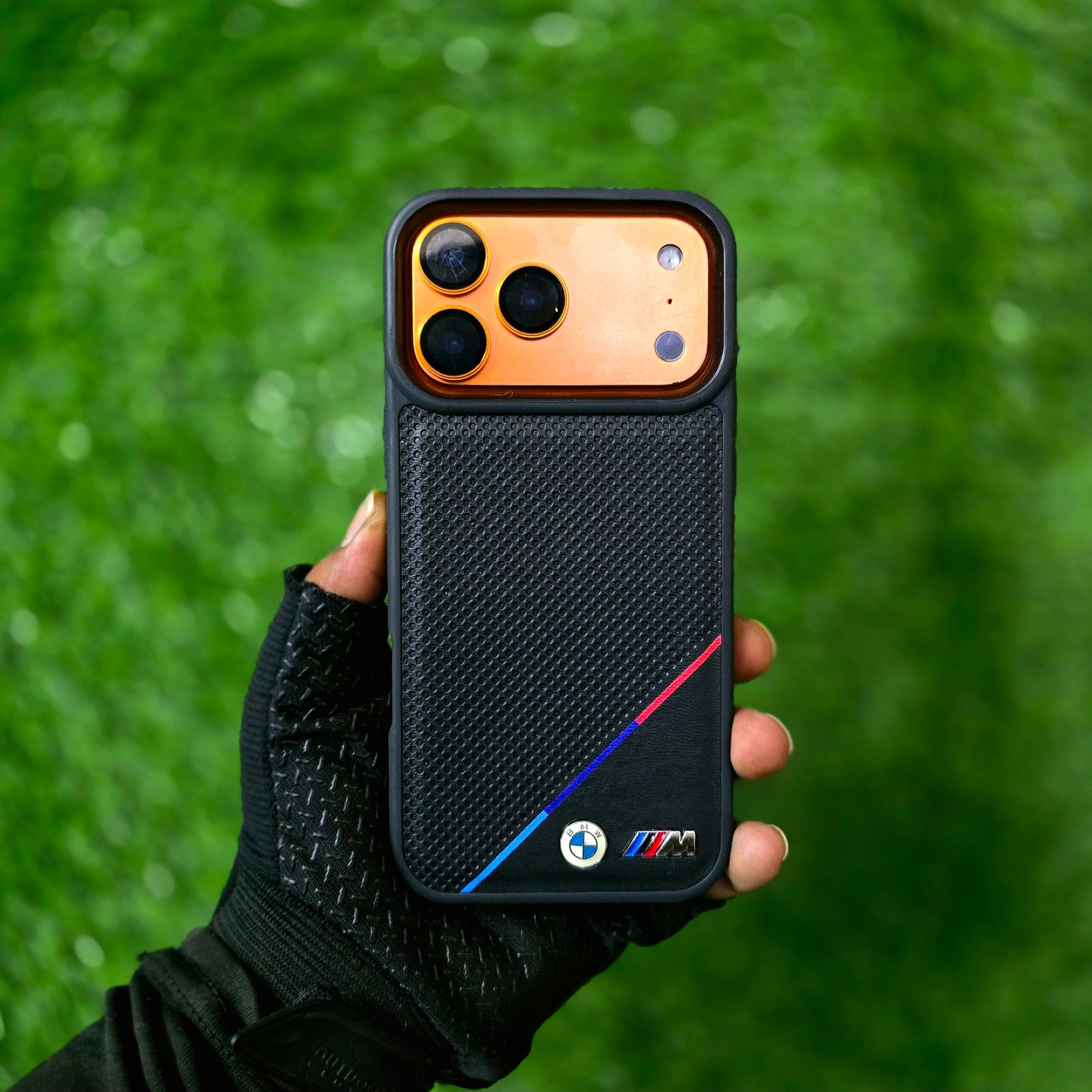 iPhone 17 Pro Max BMW Case, BMW MSport Performance Series Leather Back cover - Black