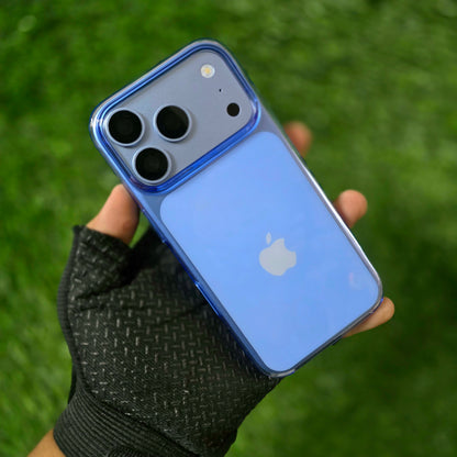 iPhone 18 Pro Anti Yellowing (Open From Bottom) Clear Case with MagSafe & Camera Control Button - Sky Blue/Wine