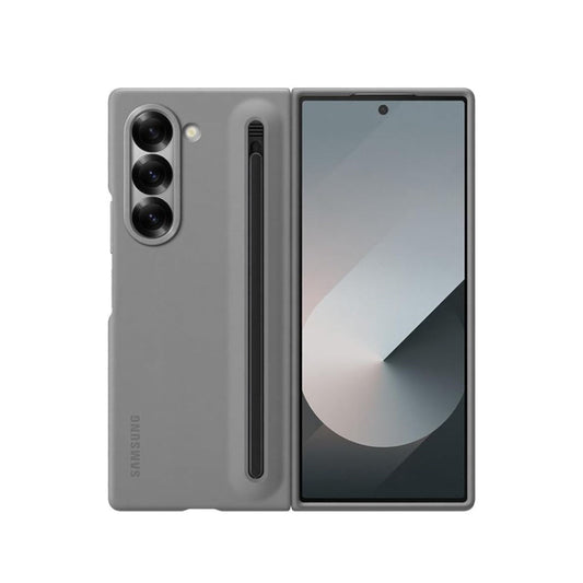 Samsung Galaxy Z Fold 6 Original Liquid Silicon Case with S-Pen and Logo - Grey