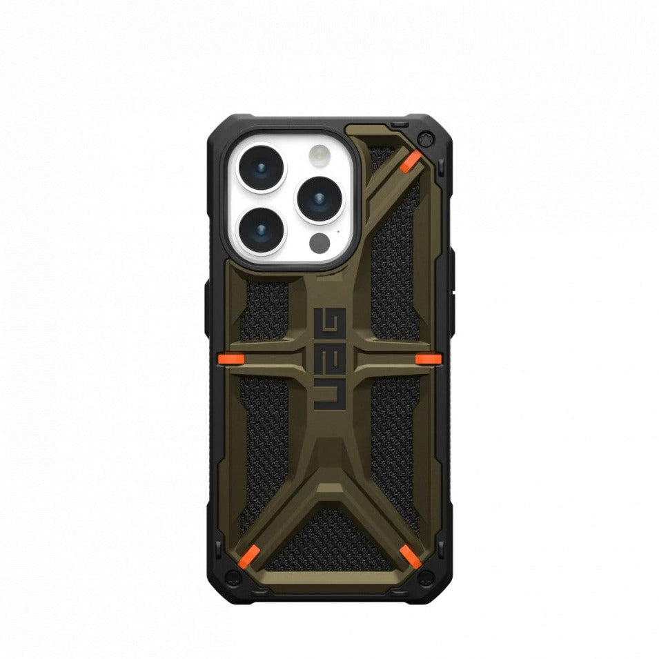 iPhone 15 Pro Max UAG Monarch Kevlar Series Premium Rugged Shockproof Case With 5 Red Dot - Green