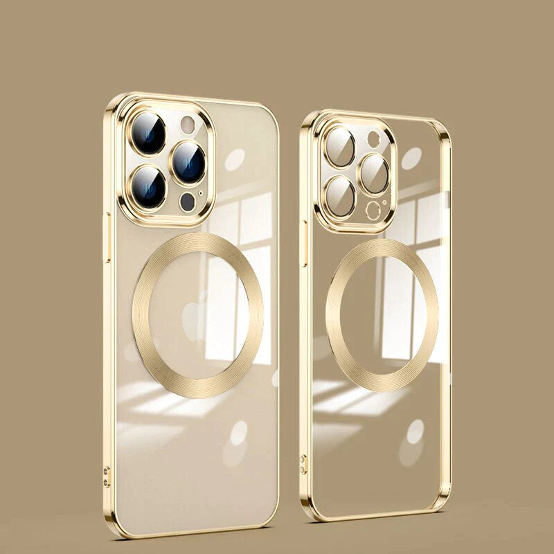 iPhone 14 Transparent Electroplating MagSafe Case with Camera Protection