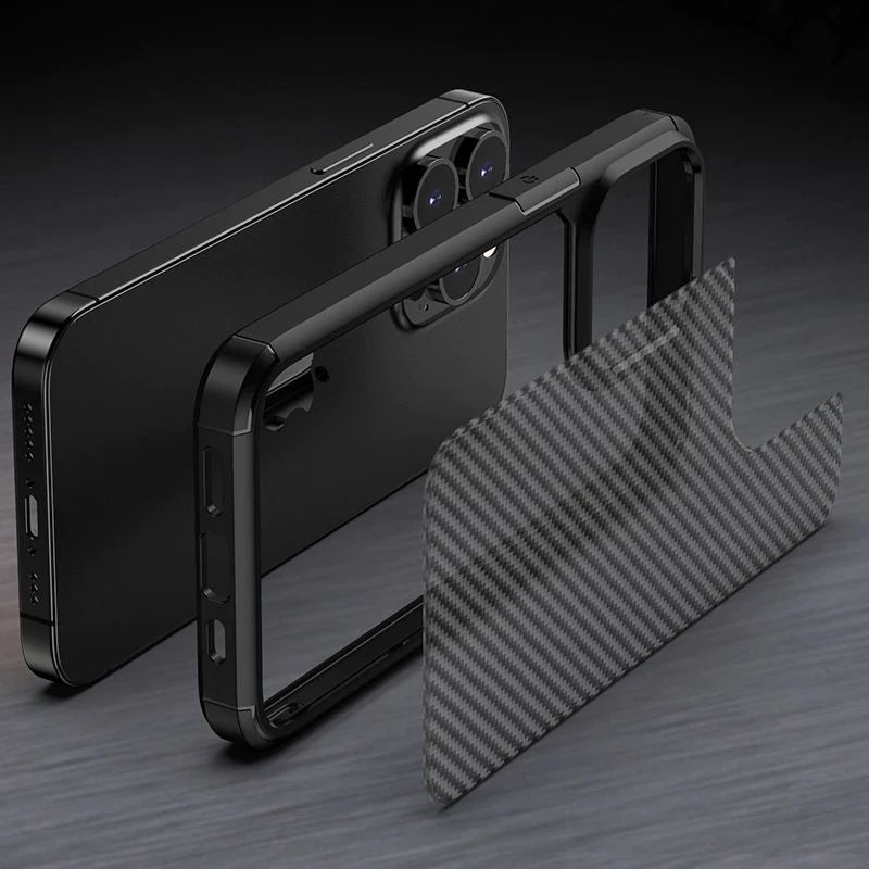 iPhone 13 Pro Max Carbonfiber Transparent Hybrid Shockproof Case