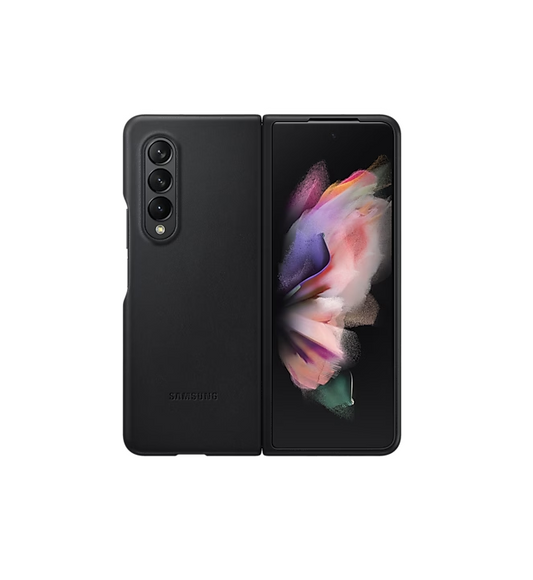 Samsung Galaxy Z Fold 4 Leather Case-Black