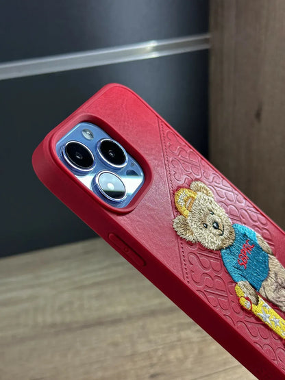 iPhone 13 Pro Max Santa Barbara Polo Club Crete Series Genuine Leather Case - Red