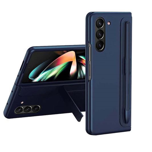 Samsung Galaxy Z Fold 6 Hard PC Matte Finish Removable S-Pen Slot & Kickstand Case - Blue