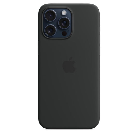 iPhone 15 Pro Original Silicone Case With Mag-safe (IC Animation Working) - Midnight Black