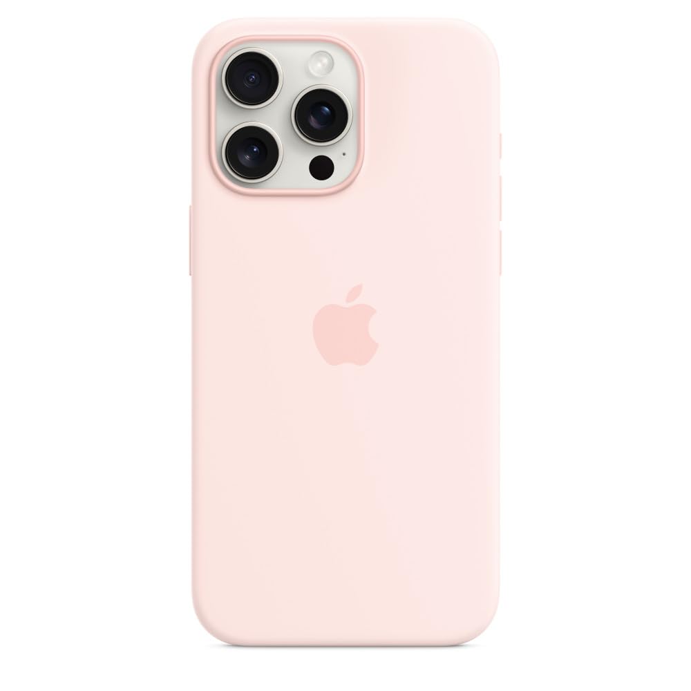 iPhone 15 Pro Max Original Silicone Case With Magsafe (IC Animation Working) - Light Pink