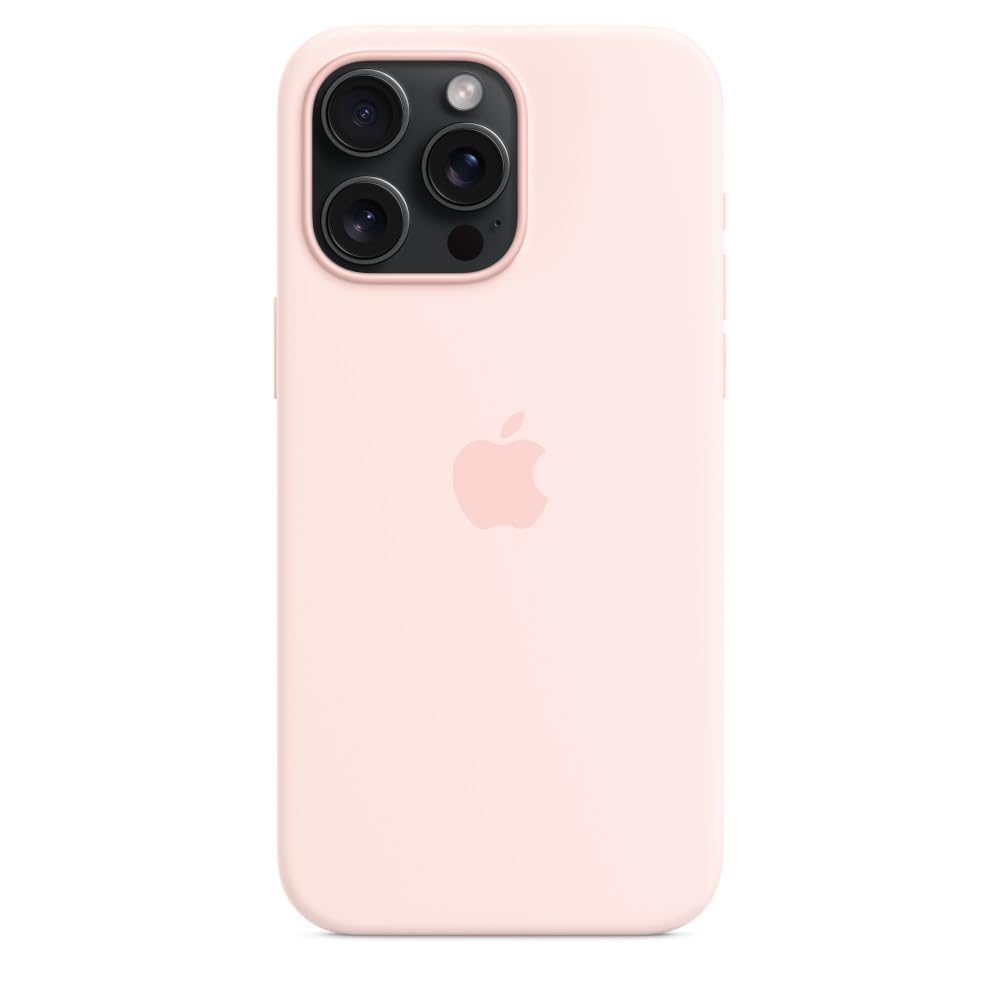 iPhone 15 Pro Max Original Silicone Case With Magsafe (IC Animation Working) - Light Pink