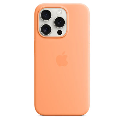 iPhone 15 Pro Max Original Silicone Case With Magsafe (IC Animation Working) - Orange Sobert