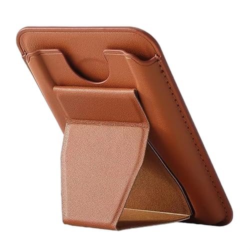 iPhone 15 Faux Leather Wallet Magsafe With Stand - Brown / Purple